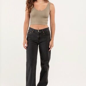 Levi's Low Pro Straight Jeans in Washed Black size 25